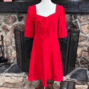 MIUSOL Retro Style Fit & Flare Stretchy Dress Red Classic Romantic Rockabilly XL